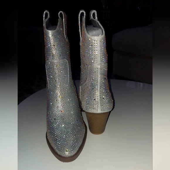 FOREVER Western Sparkle Cowboy Boot SZ 8.5 New - Picture 4 of 5